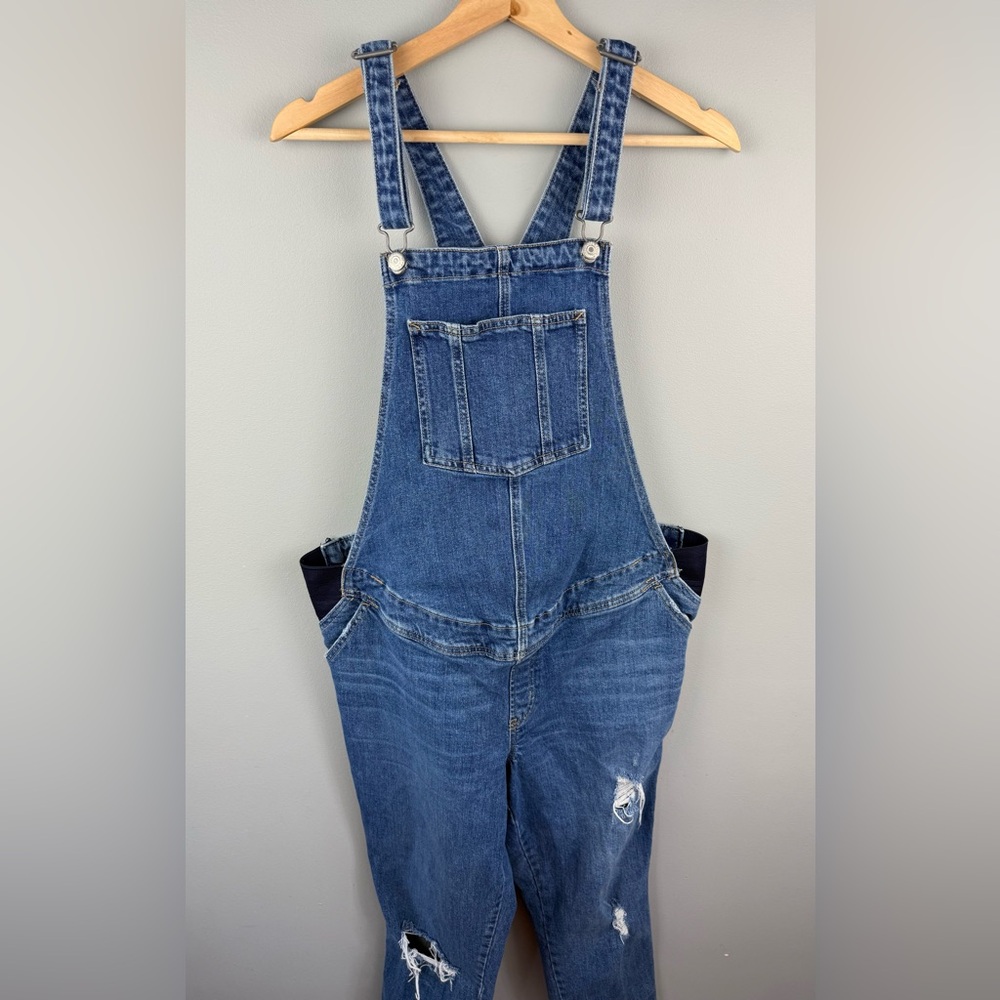 Old Navy Blue Denim Maternity Overalls - Picture 2 of 7
